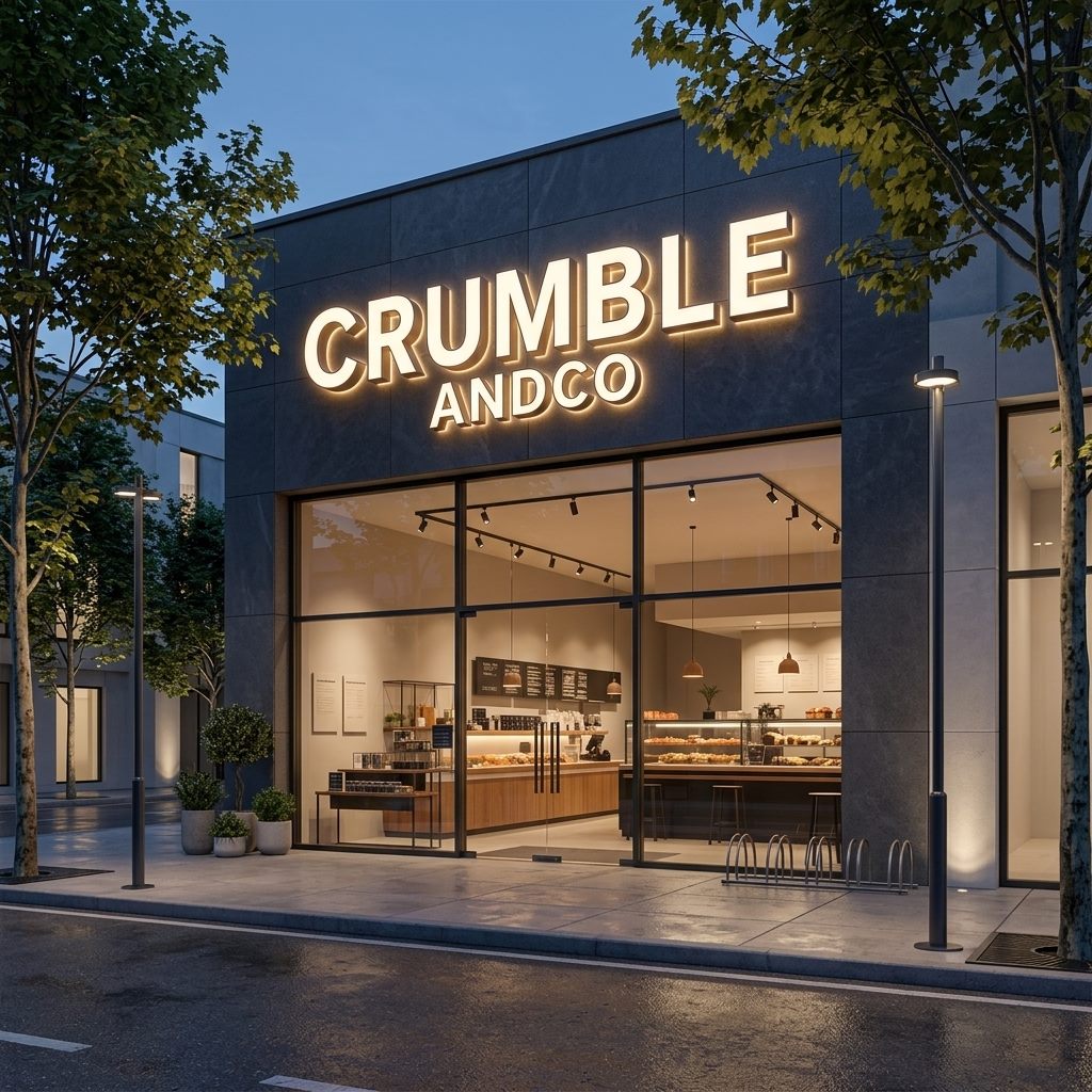 Weatherproof LED letters on an exterior shopfront